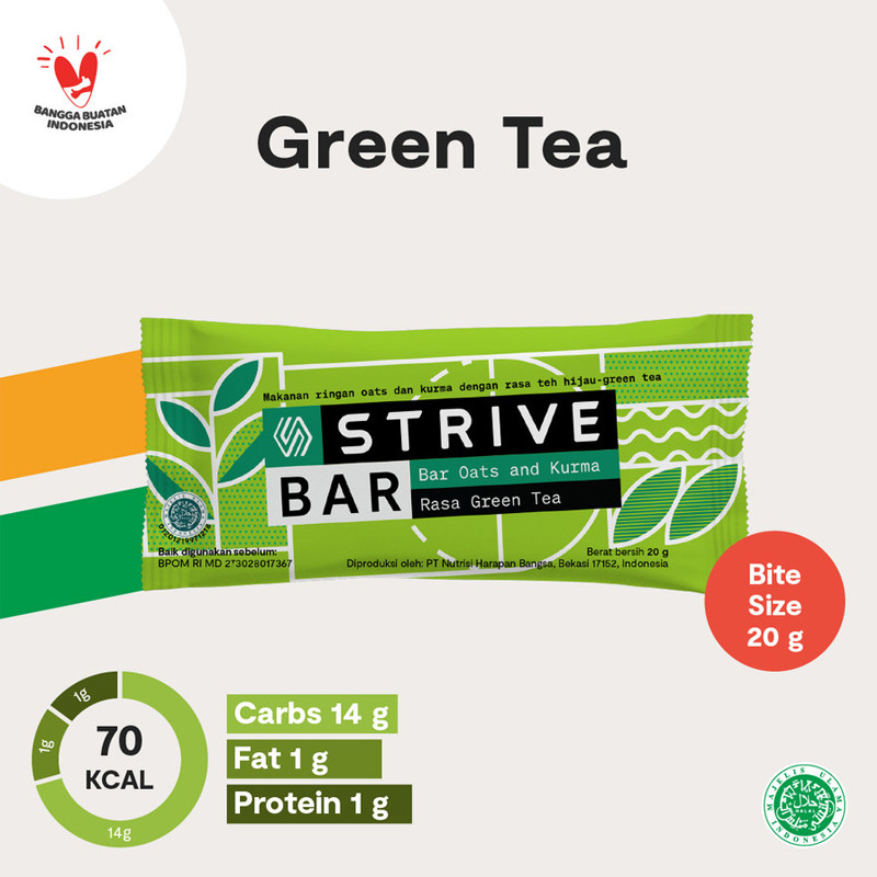 SUPLEMEN LARI STRIVE Energy Bar Bite Size Green Tea