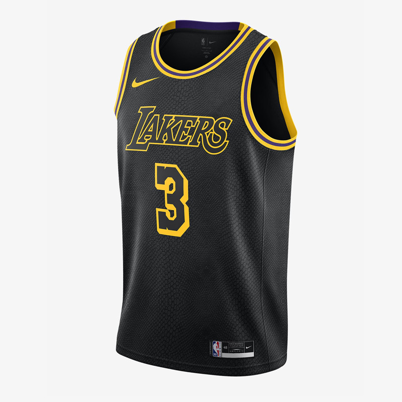 BAJU BASKET NIKE Anthony Davis LA Lakers Black Mamba Edition Swingman Jersey