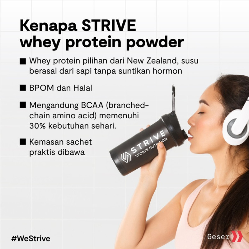 SUPLEMEN LARI STRIVE Whey Protein Cokelat